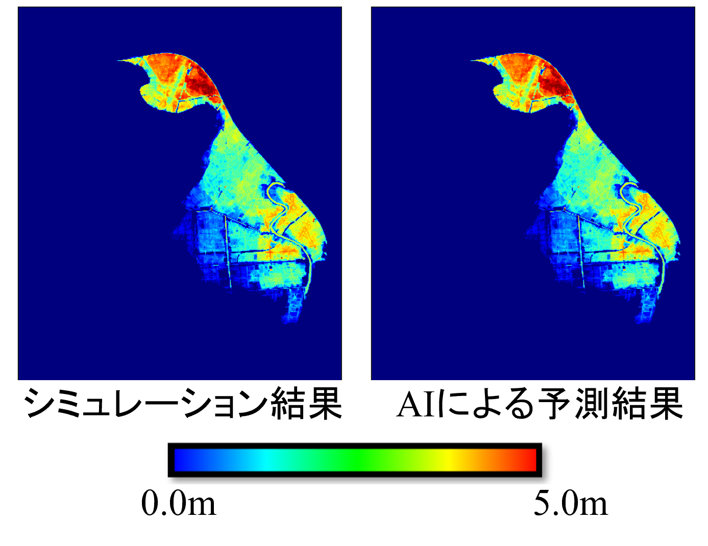 数値解析結果とAIによる予測結果の比較